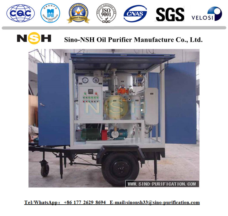 Double Stage Transformer Oil Regeneration Machine Purifier 40Kw With Trailer Mobile