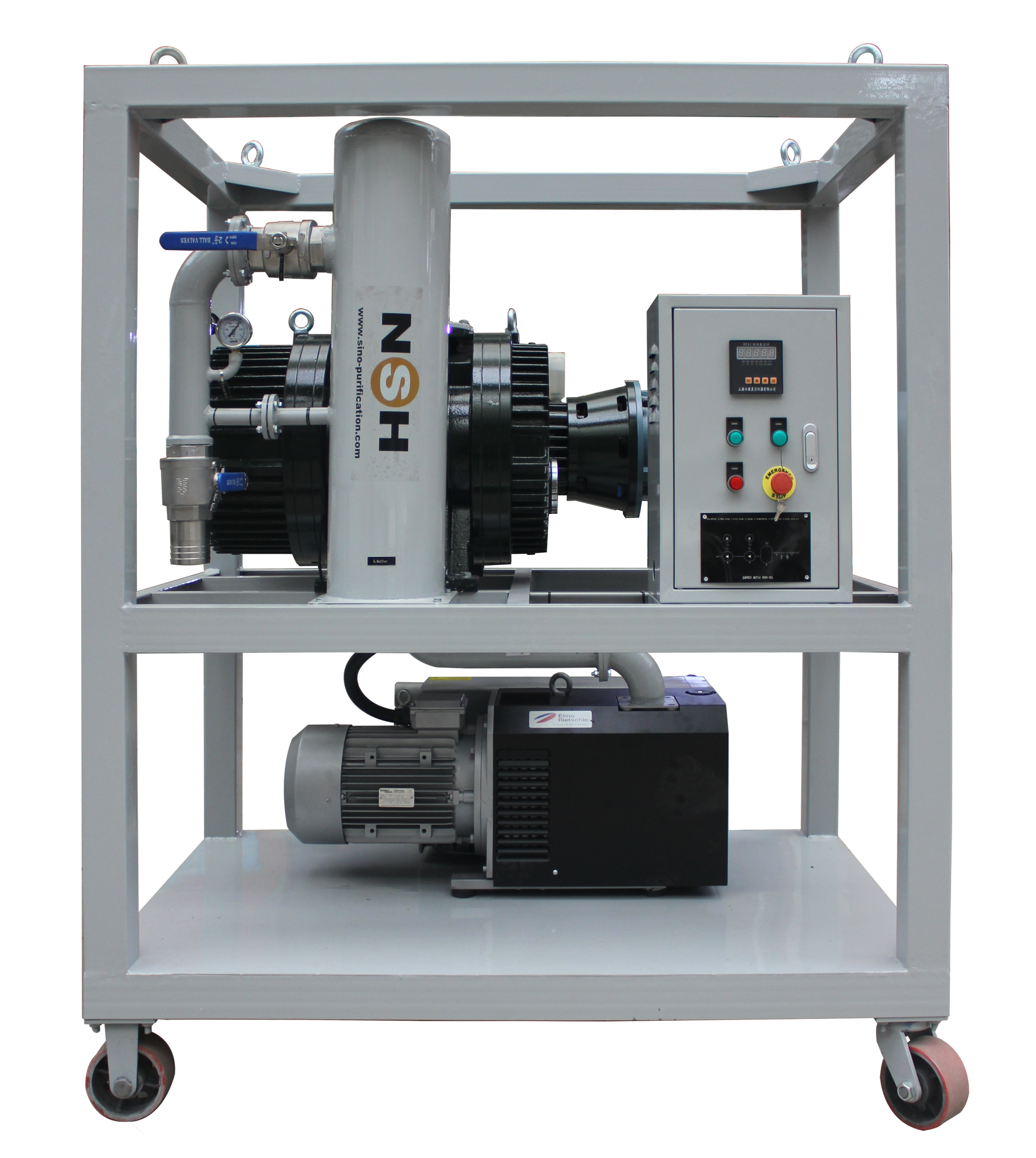 Double Stage Vacuum Pump Unit Movable Transformer Evacuation 0.05 Pa