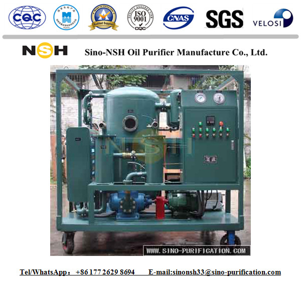 9000 L / H Transformer Oil Filtration Machine 50hz Iron Vacuum Purifier System